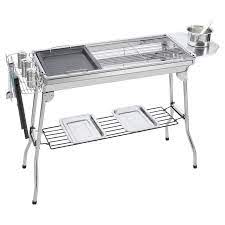 Cooking grates, and premium cast stainless steel burners. Portable Foldable Stainless Steel Barbecue Grill For Outdoor Charcoal Bbq Grill Barbecue Tools Set Bbq Grills Aliexpress