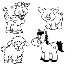 The farm coloring page in this set feature cute farm animals like the cow, horse, sheep, and chickens plus life on the farm from feeding the farm animals, to watering the crops, cute barns, silo, and tractors too! Farm Animal Coloring Pages Pdf For Kids Coloringfolder Com Farm Animal Coloring Pages Baby Farm Animals Animal Coloring Pages