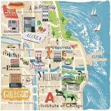 Trip To Chicago Chicago Map Illustrated Map Tourist Map