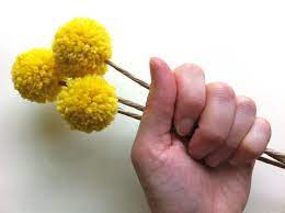 Spring Pom Pom Flowers In Mustard Yellow Billy Balls Billy Etsy Pom Pom Flowers Flowers Billy Buttons Bouquet
