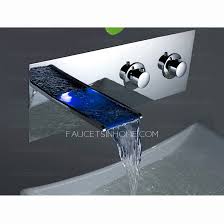 end wall mounted waterfall led sink faucet