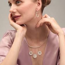 GERALDINE SILVER CHOKER CIRCLE NECKLACE FILIGREE