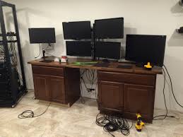 Perfect for a cheap desk that allows for many kinds of storage including file cabinets. Building A Butcher Block Computer Desk To Comfortably Handle Six Monitors Phoronix