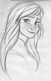 Anna With Long Hair By Laetiart On Deviantart Disney Drawings Cute Drawings Sketches