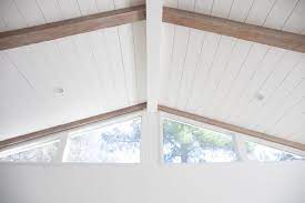 White styrofoam ceiling planks to cover popcorn ceiling or solid flat surface. The Master Suite Is Complete The Vintage Rug Shop Wood Beam Ceiling Wood Beams Painted Wood Ceiling