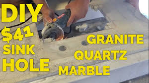 to cut a sink hole in granite, marble