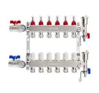VANCOCO Collecteur Plancher Chauffage en Acier Inoxydable pour 6 Circuits  avec Raccord Eurokonus 3/4 (16 x 2 mm), Collecteur pour Chauffage avec ...