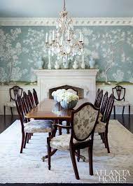Marie Flanigan Interiors The Finer Points Gracie Studio Mallory Mathison Gracie Wall Dining Room Wallpaper Dining Room Inspiration Traditional Dining Rooms