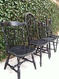 Distressed Black Vintage Dining Chairs Set Of 4 Mix Match Painted Chairs Black Chairs Spindle Chairs Vintage Dining Chairs Dining Chairs Farmhouse Chairs