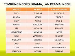 Bahasa ngoko, dibagi menjadi 2 jenis bahasa, yaitu ngoko lugu dan ngoko andhap (yang dibagi ke dalam 2 jenis bahasa, yaitu antya basa dan basa antya). Translate Bahasa Ngoko Blog Ling Go