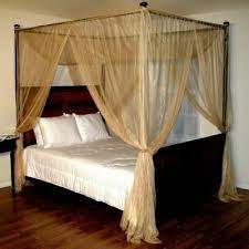 Gold Four 4 Post Bed Canopy Netting Curtains Sheer Panel Fabric Corner Any Size Ebay Poster Bed Canopy Canopy Bed Frame Kids Bed Canopy