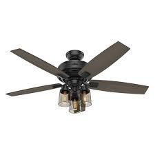 Hunter Bennett 52 In Indoor Ceiling Fan With 3 Light Kit Ceiling Fan 52 Ceiling Fan Matte Black
