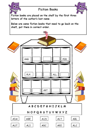 Alphabetical Order On The Shelf Worksheet Library Skills Library Lessons Library Activities