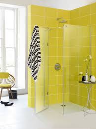 Added Freshness With Bright Yellow Tiles Yellow Bathroom Decor Yellow Bathroom Tiles Yellow Bathrooms