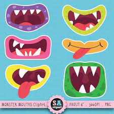 Cute Monster Mouths Monster Mouthsclip Art By Saclipart On Etsy 3 50 Monstruos Infantiles Manualidades Halloween Ninos Manualidades