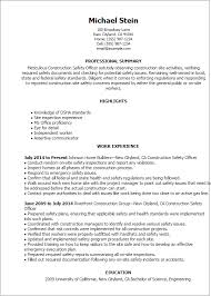 1 Construction Safety Officer Resume Templates Try Them Now Myperfectresume