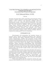 Tujuan lomba desa sudah tercapai 90%. Pdf Faktor Faktor Yang Mempengaruhi Efektivitas Implementasi Strategi Studi Kasus Pada Pt Bosowa Propertindo