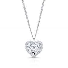 Heart necklace, 14k gold filled chain, cubic zirconia stones, heart pendant, cz diamonds, layering necklace, love,christmas gift. Heart Shaped Diamond Pendant Necklace Bailey S Fine Jewelry