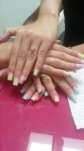 Uñas acrílicas de un solo color. Unas Acrilicas Puntas De Colores Nail Arts Nails Engagement
