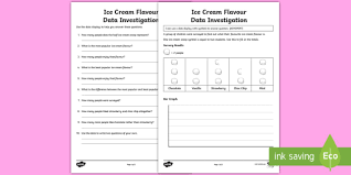 Ice Cream Data Investigation Worksheet Worksheet