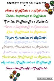 Zodiac Hogwarts Houses Hogwarts Hogwarts Houses Zodiac Signs