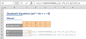 Other quadratic equations have no real solutions; How To Solve Quadratic Equations In Excel Formula And Vba