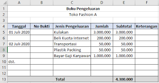 Contoh Pembukuan Reseller Extra