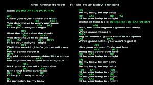 Kris Kristofferson I Ll Be Your Baby Tonight Ws Guitar Songs Kris Kristofferson Songs