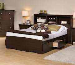 Cheap queen king gas lift bed frame velvet fabric double full size space saving tatami under platform bed with storage. Platform Storage Bed W Bookcase Headboard Bed Size Full Color Espresso Walmart Com Walmart Com