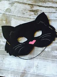 Black Cat Felt Mask Dress Up Toddler Mask Preschool Kid Mask Fantasy Whimsical Halloween Ideas Party F Felt Mask Whimsical Halloween Mask For Kids