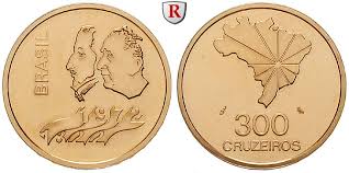 Centro de formação felício brandi. Brasilien Republik 300 Cruzeiros 1972 15 32 G Fein F St