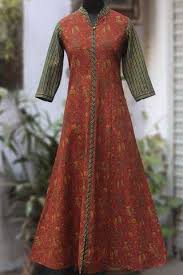 A Line Dress Brick Red Posy Vine Long Dress Design A Line Dress Kurti Designs Party Wear