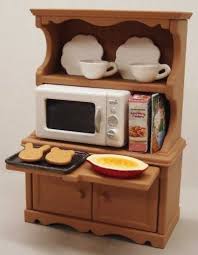 Epoch Sylvanian Families Ka 413 Calico Critters Kitchen Cabinet Microwave Include Catworld Critters Set Miniature Kitchen Kitchen Dining Room Play House