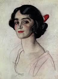 Young Black Haired Lady circa 1923. Art Prints, Posters & Puzzles from Mary  Evans