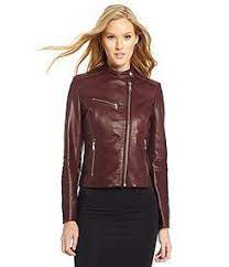 Andrew Marc Casey Leather Moto Jacket Coats For Women Fashion Leather Coat