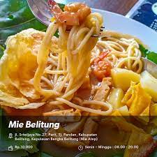 Mie Belitung Jadi Kuliner Yang Wajib Dicicipi Saat Berkunjung Ke Sana Kuahnya Yang Terbuat Dari Campuran Udang Irisan Timun Dan Kenta Timun Kentang Belitung