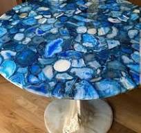 Square Blue Agate Stone Table Top: Handmade Luxury Furniture ...