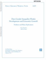 Does Gender Inequality Hinder Development And Economic Growth Evidence And Policy Implications