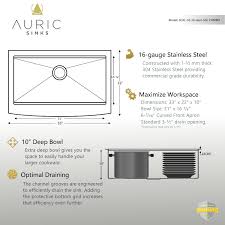 Do you need help making a decision? Auric 33 Inch Retro Fit Curved Apron Front Workstation Farmhouse Kitchen Sink 16 Gauge Stainless Steel 6 Short Apron Single Bowl Scal 16 33 Retro Sgl Combo Single Bowl Kitchen Sinks Florent Dejardin Fr