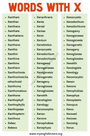 Leaning to alphabetize a list of words is one of the first skills students learn in primary. Words That Start With X List Of 156 X Words With Useful Examples My English Tutors