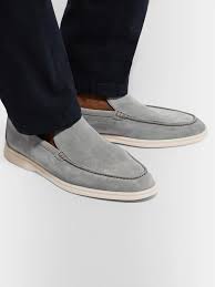 At $650.00+ » shop now! Loro Piana Summer Walk Suede Loafers Men Gray 44 Editorialist