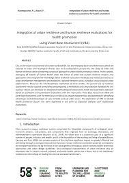 PDF) Integration of urban resilience and human resilience evaluations for  health promotion using Voxel Base Assessment (VBA)