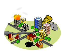 A view of a house distroyed by an earthquake with a sign of earthquake ahead. City After Earthquake Clipart Free Download Transparent Png Creazilla