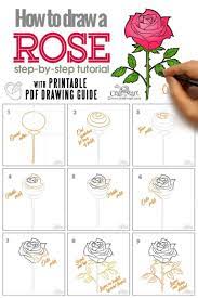 How To Draw A Rose Step By Step Guide For Beginners Craft Mart Flower Drawing Tutorials Flower Sketches Flower Drawing Tutorial Step By Step