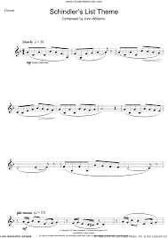 Williams Schindler S List Sheet Music For Clarinet Solo Pdf Sheet Music Clarinet Music Clarinet