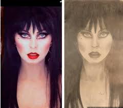 My latest piece, I drew my Fairy Goth-Mother, Elvira. Hope you ghouls like  it! 🦇🖤🦇 × Art page: Natalie C Strange ×