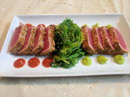 Homemade Sesame Crusted Seared Ahi Tuna With Seaweed Salad Recipes Food Cooking Delicious Foodie Foodrecipes Cook Recipe Hea Seared Ahi Food Recipes