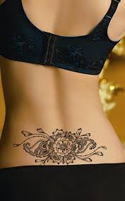 Tay Boho Black Geometric Mandala Floral Flower Linework Temporary Tattoo Back Tattoo Women Spine Back Tattoo Women Cover Up Tattoos