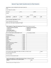 If you'd like to resume, modify, or review an existing form please enter the secured access token provided by the surgery center and your date of birth. Yoga Health Questionnaire Fill Online Printable Fillable Blank Pdffiller