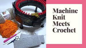 Machine Knit Meets Crochet How To Make A Machine Knit Brim For A Crochet Beanie Tutorial Y Machine Knitting Circular Knitting Machine Diy Knitting Machine